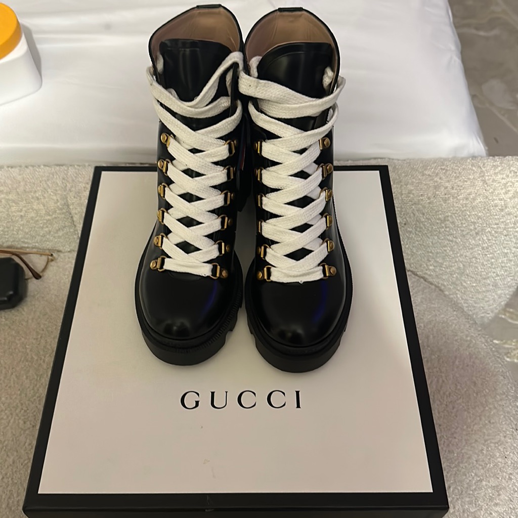 Gucci Sylvie Lace Up Boots
